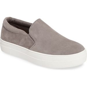 Gills Platform Suede Slip-On Sneaker - Grey